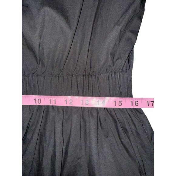 NWT French Connection Ladies Black Puff Sleeve Poplin Cotton Maxi Dress Size L - Picture 8 of 15
